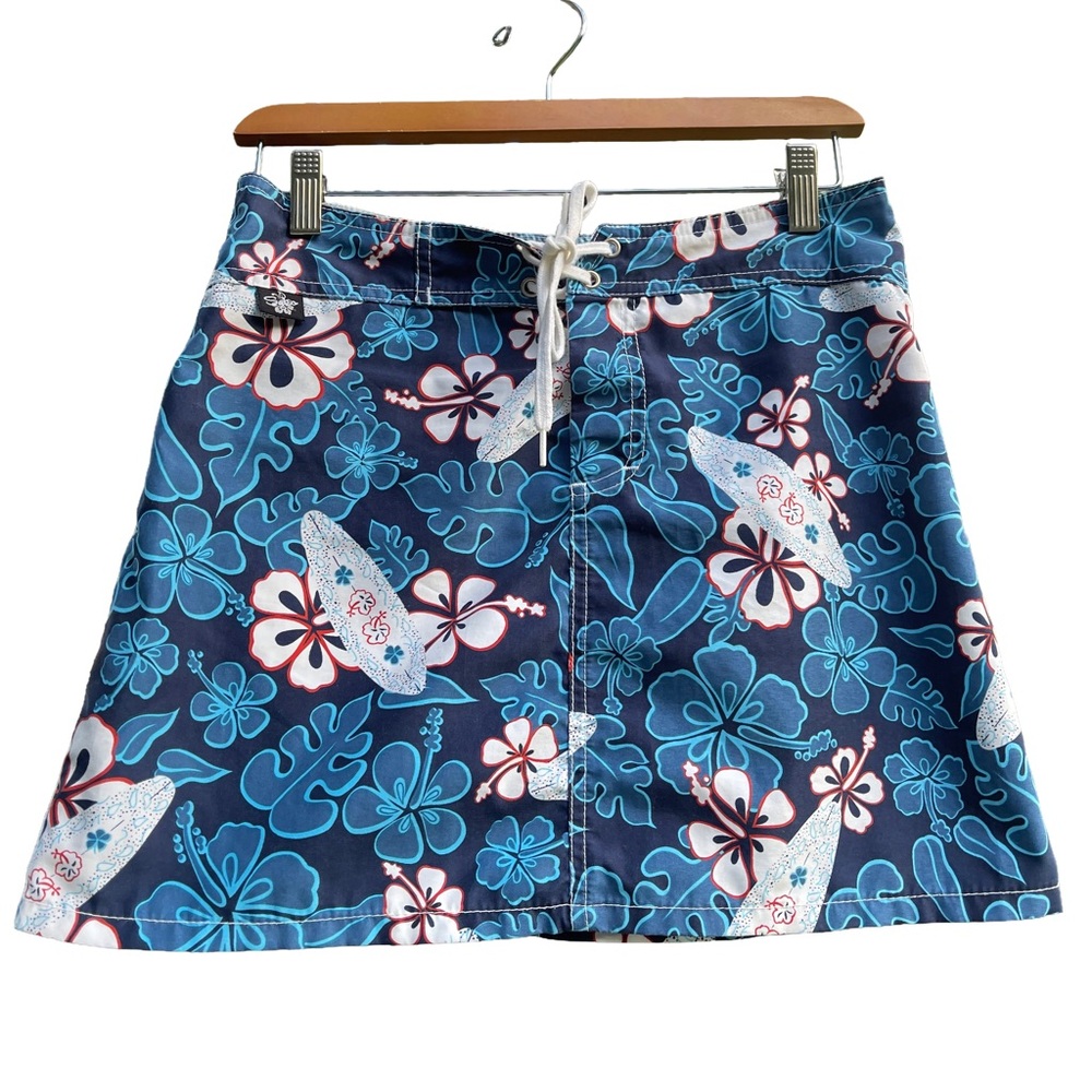Hawaiian 90s Y2K Dress Stylish floral - surf skirt fabric.